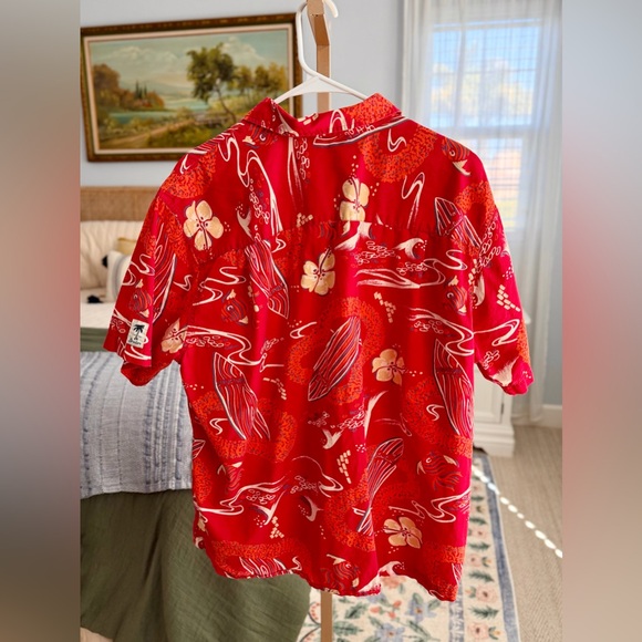 Vintage Red Structure Hawaiian Shirt Men’s XL - Picture 5 of 6